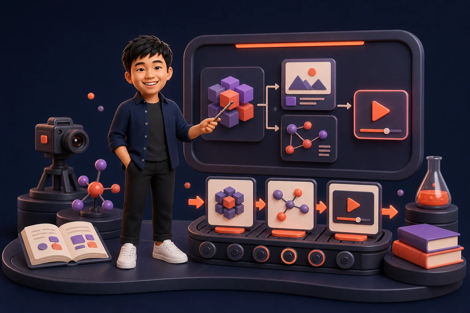 Minh họa 3D Nội Dung Giáo Dục