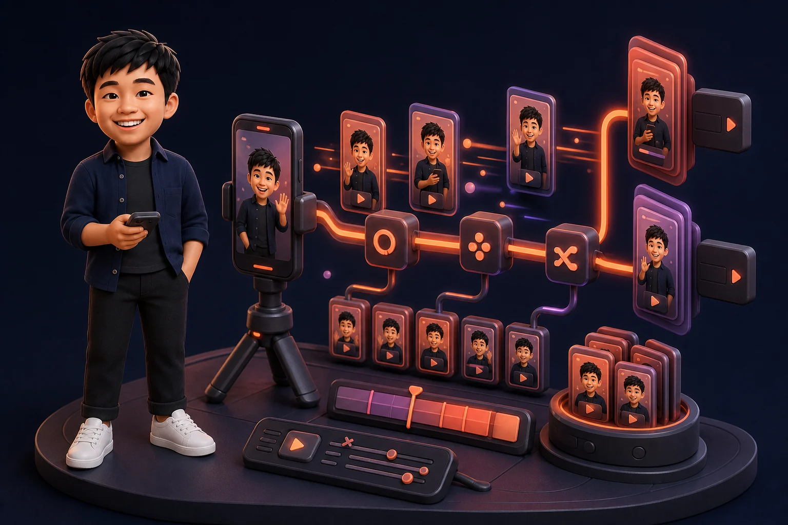 Minh họa 3D TikTok/Reels Content